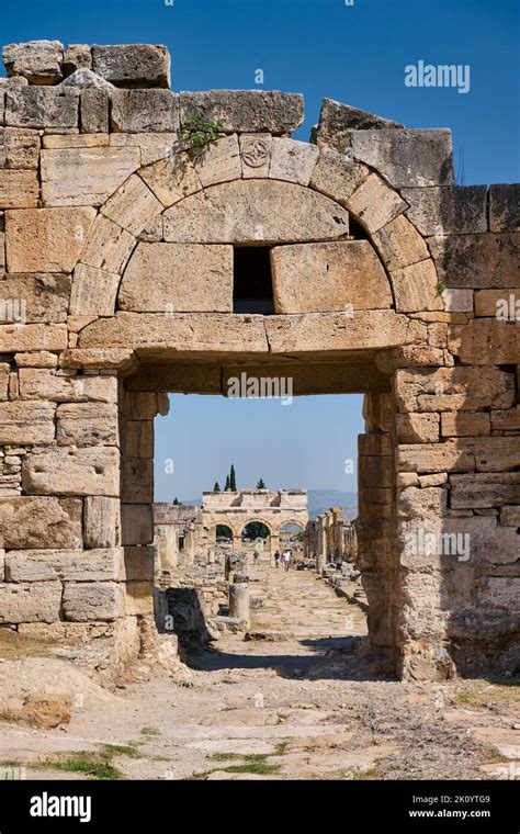 Byzantine Gate In Greek Hierapolis Pamukkale Archeological Site