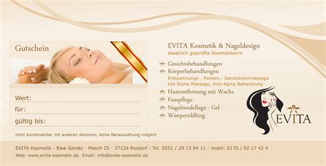 Gutscheine Kosmetik Göttingen EVITA Kosmetikstudio Nagelstudio