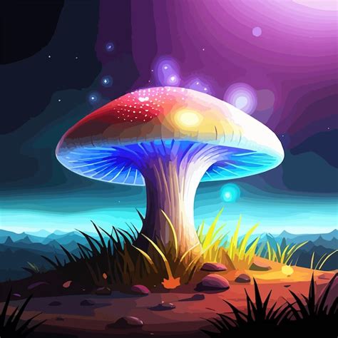 Bosque Oscuro De Fantas A Con Setas Brillantes Ilustraci N Vectorial