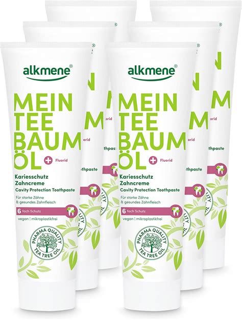 alkmene Mein Teebaumöl Kariesschutz Zahncreme 6x 100 ml mit 6fach