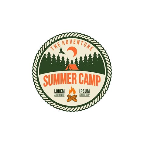 Premium Vector Summer Camp Badge Logo Vector Template