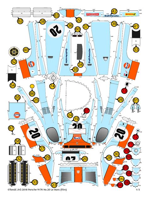 Porsche 917K - Steve McQueen - Le Mans Film 1970 Stampa400 Papercraft ...