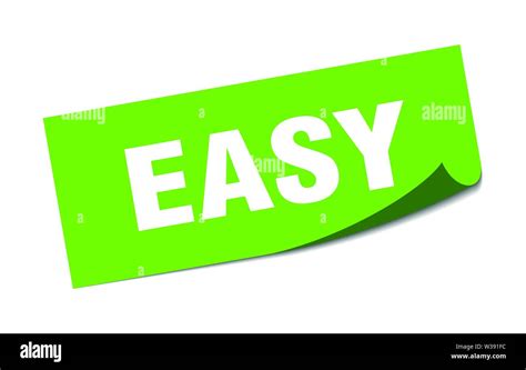 easy sticker easy square isolated sign easy stock vector image art