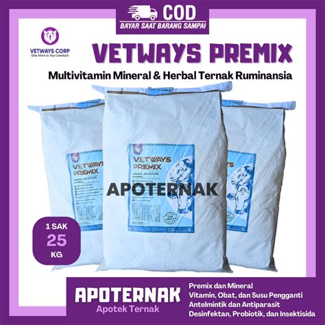 Jual VETWAYS PREMIX 25 Kg 1 Sak Vitamin Mineral Herbal Penggemuk