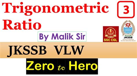 Trigonometric Ratio Standard Identities Jkssb Vlw Ssc Cgl Rrb Ntpc