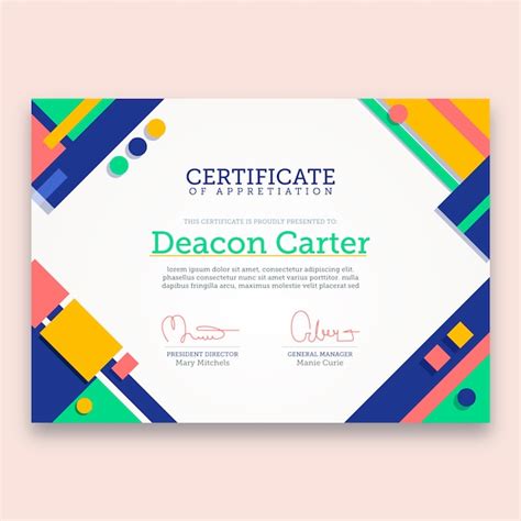 Abstract Certificate Template Design Free Vector