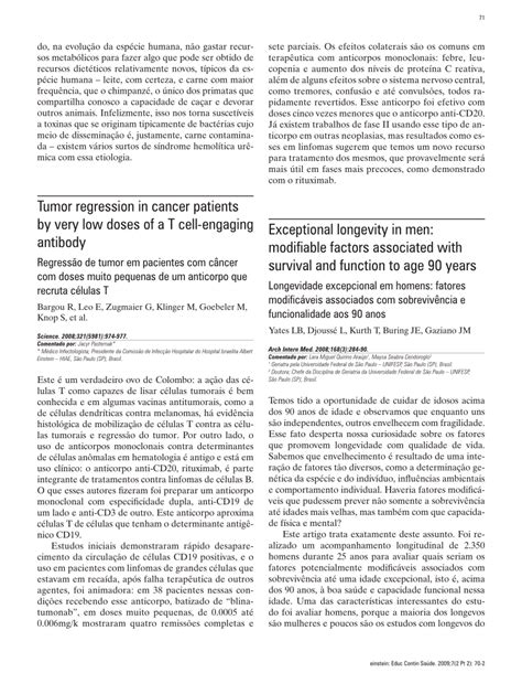 (PDF) Tumor Regression in Cancer Patients by Very Low Doses of a T Cell ...