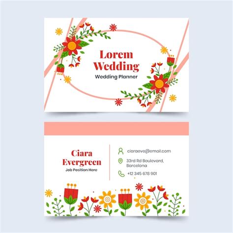 Free Vector Wedding Planning Business Card Template Design