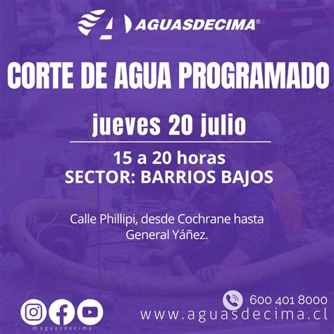 Aguasdecima S A Este jueves habrá corte de agua programado en