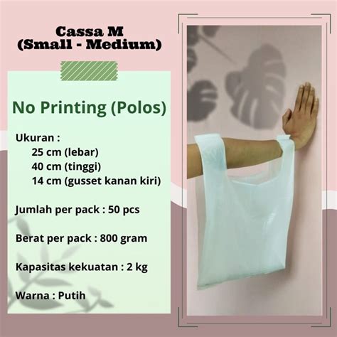 Jual Tshirt Bag Cassa Medium Polos Kantong Plastik Eco Friendly Plastik