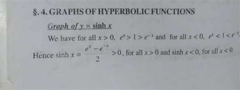 Graphs Of Hyperbolic Functions Bsc Maths Studocu