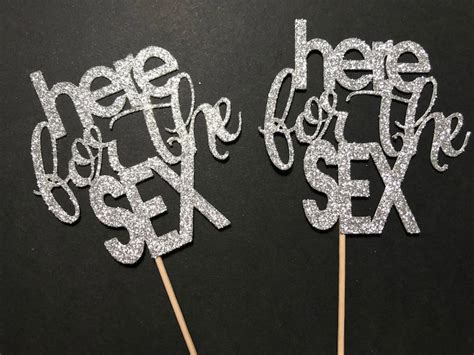 Here For The Sex Cupcake Toppers Gender Reveal Party Cake Etsy