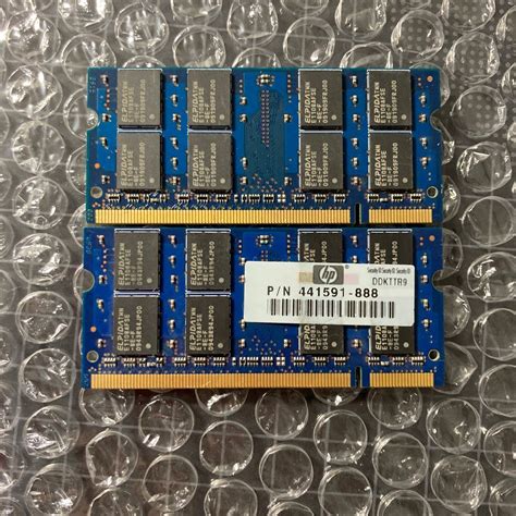 Ddr2ノート用 メモリ Elpida 2gb 2rx8 Pc2 6400s 666 2gbx2枚 計4gb｜paypayフリマ