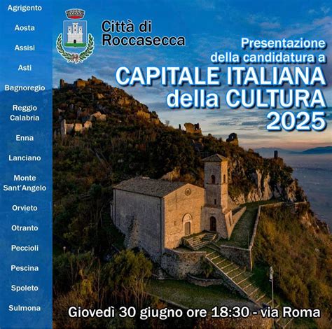 Presentazione Di Roccasecca A Capitale Italiana Della Cultura