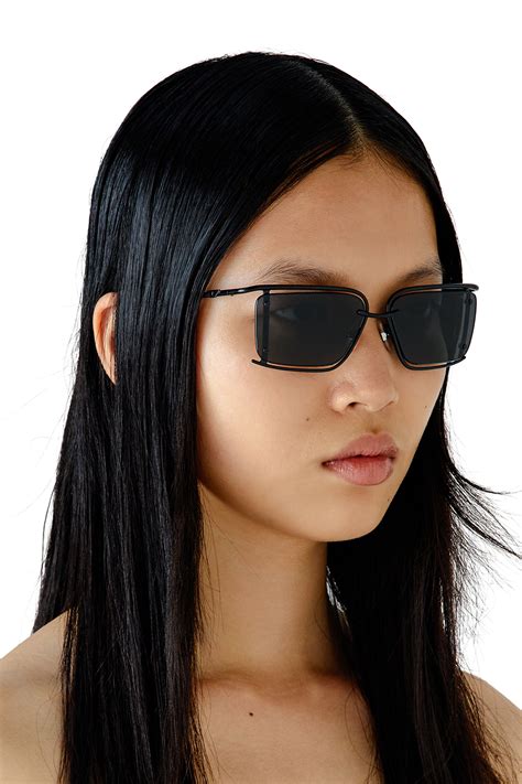 Womens Rectangle Sunglasses Black Diesel