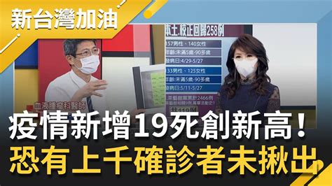 新增19例死亡案例創新高！本土確診數未降溫曝還有上千名確診者未被揪出？！黑數恐掀疫情新風暴？│廖筱君主持│【新台灣加油