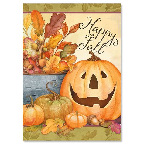 Happy Fall Thanksgiving Greeting Cards Set Of Includes Sentiments