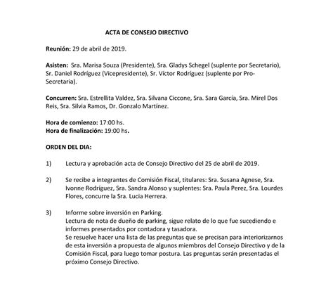 Acta Del Consejo Directivo 29042019 Cafuca