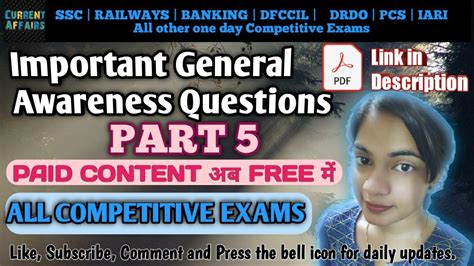 Important General Awareness Questions General Awareness For Drdo