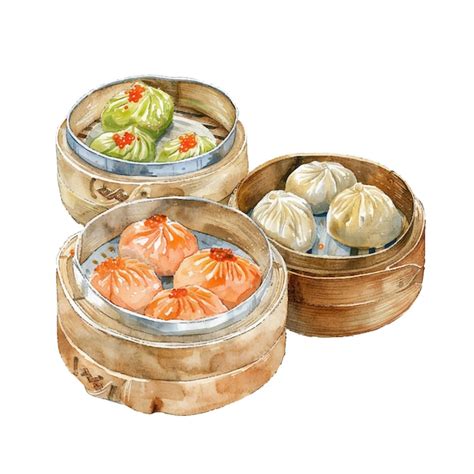 Premium Vector Dim Sum Vector Illustration In Watercolour Style