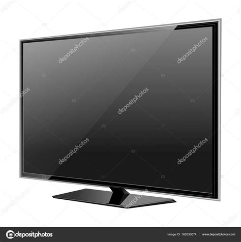 TV Flat Screen Lcd Plasma Realistic Vector Illustration Stock Vector