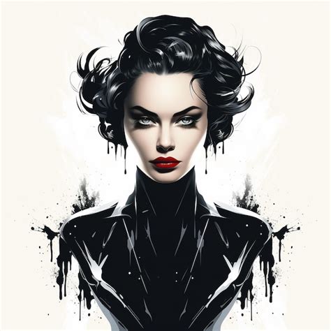 Premium AI Image | Portrait of the woman witch and vampire Halloween the evil force logo concept ...