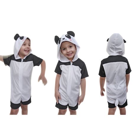 Fantasia Urso Infantil - Fantasia Urso Panda Pijama Kigurumi Infantil Menino Menina Curto ...
