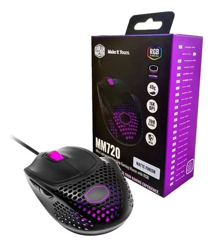 Mouse Coolermaster Mm720 Rgb Color Black Matte Envío Gratis