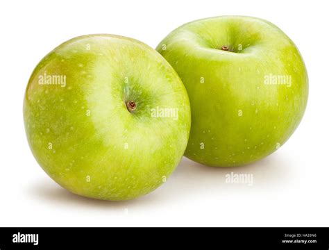 Green Apples Isolated Stock Photo Alamy