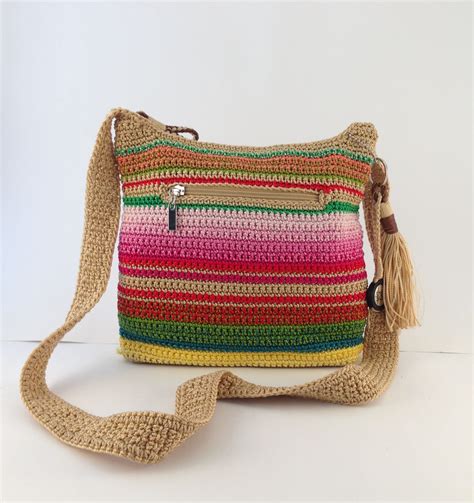 The Sak Casual Classics Play Stripe Crochet Cross Body Tote Shoulder