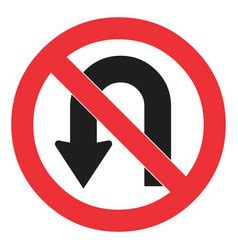 No u turn road traffic sign Royalty Free Vector Image