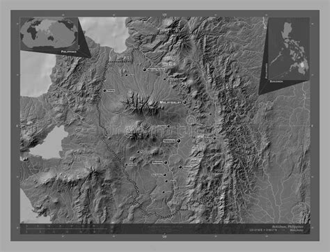 Bukidnon Philippines Bilevel Labelled Points Of Cities Stock