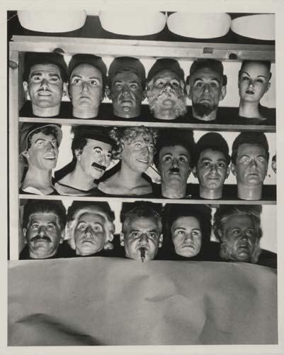 Weegee Self Portrait With Celebrity Mannequin Heads 1950s Mutualart