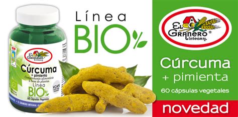 Comprar Cúrcuma Pimienta Bio 60 Cáps 440 Mg El Granero Integral