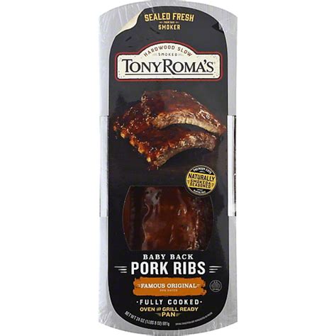 Tony Romas Fully Cooked Baby Back Pork Ribs Famous Original Bbq Sauce