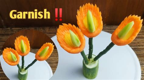 Garnish Bunga Anthuriumhiasan Tumpeng Carrot Flower Garnish Youtube