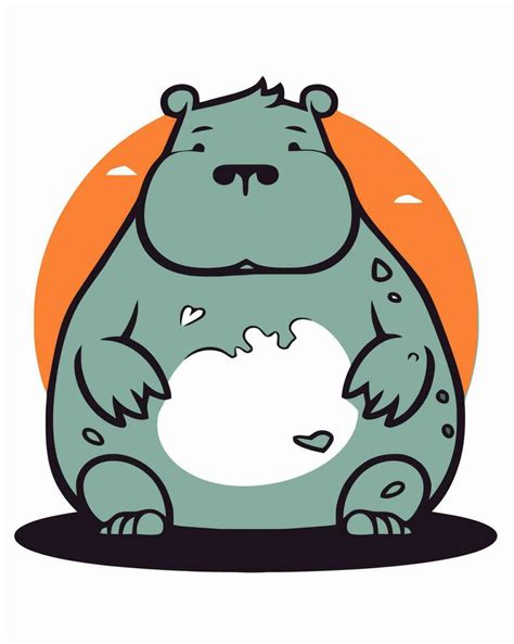 Cartoon Hippopotamus Illustration 23404231 Vector Art at Vecteezy