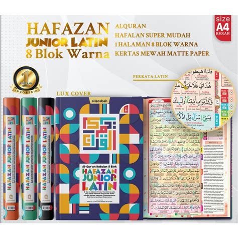 Jual Al Quran Hafazan JUNIOR Perkata Latin 8 Blok A4 Ukuran Besar