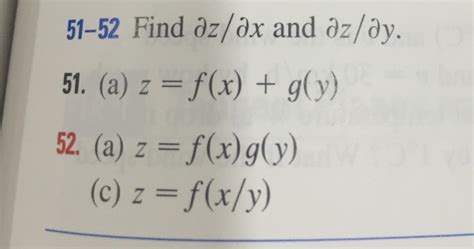 Solved Find Z X And Z Y Z F X G Y Z F X G Y