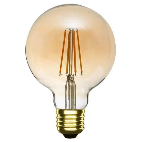 Żarówka LED Filament E27 G95 kula 6W ciepła 2500K amber bursztynowa