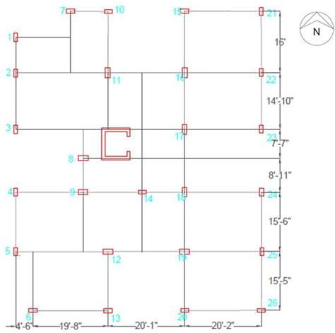 beam  column layout  scientific diagram
