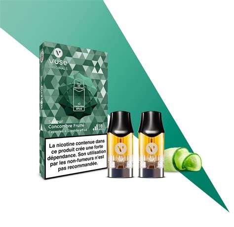 Capsules ePod saveur Concombre Fruité Sels de Nicotine Vuse FR