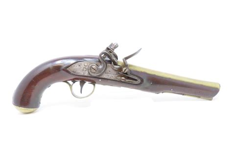 Antique W Ketland And Co Brass Barrel 58 Cal Large Bore Flintlock Pistol Turn Of The Century