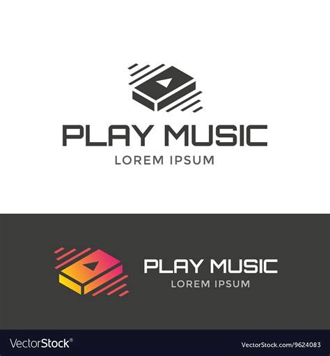 Play music logo Royalty Free Vector Image - VectorStock