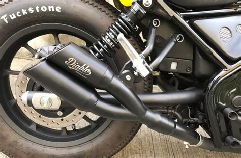 レブル Rebel250 500 DIABLO CUSTOM WORKS TWIN PIPE SLIP ON EXHAUST Long