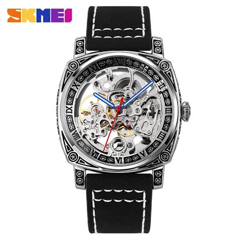 SKMEI Montre mécanique entièrement automatique pour homme acier