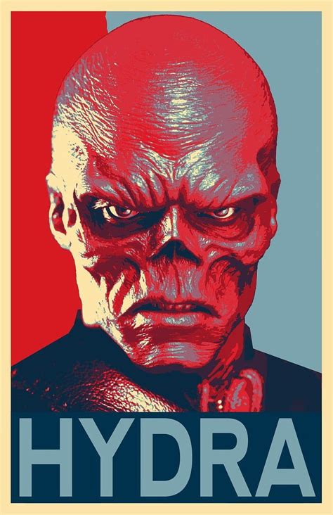 Hydra Red Skull Illustration Captain America Superhero Movie Red