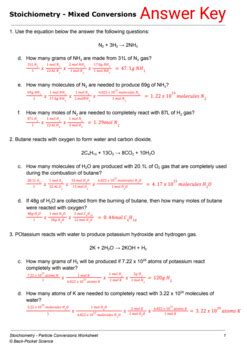 Stoichiometry Mixed Conversions Worksheet By Back Pocket Science