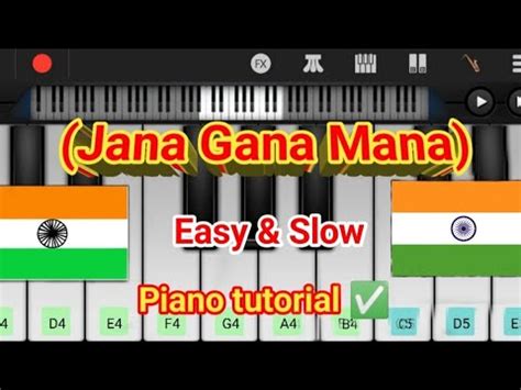 Jana Gana Mana Easy Slow Piano Tutorial Jana Gana Mana Piano Notes