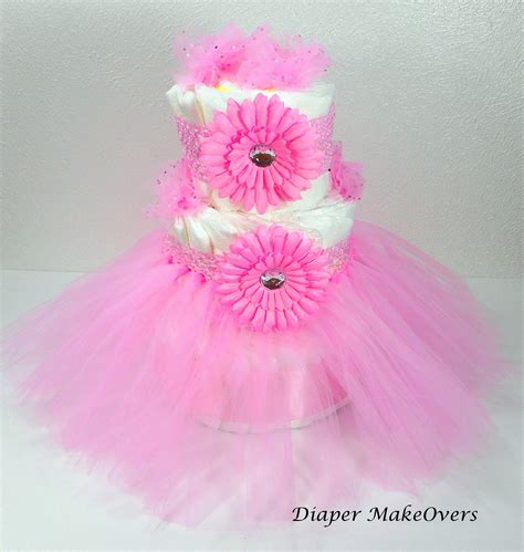 Pink Tutu Diaper Cake Princess Diaper Cake Girl Diaper Etsy